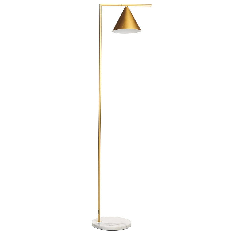 Lampada da terra Base in marmo oro Paralume a cono Ufficio Studio Moderno