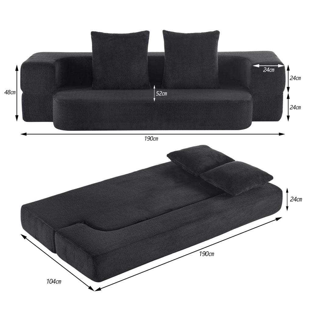 Divano Letto Trasformabile ¨C MINIMAL ¨C Nero
