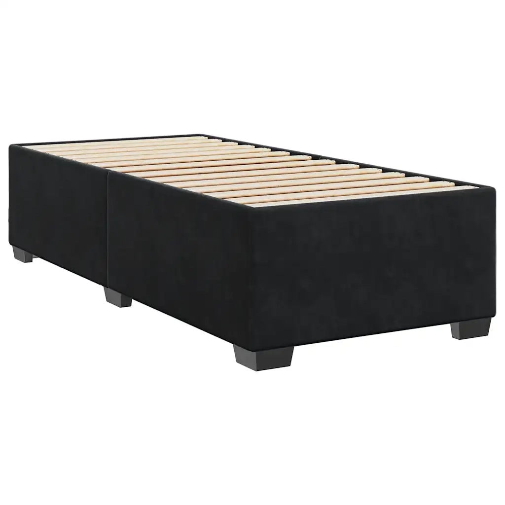 Letto a Molle con Materasso Nero Singolo in Velluto 3288771