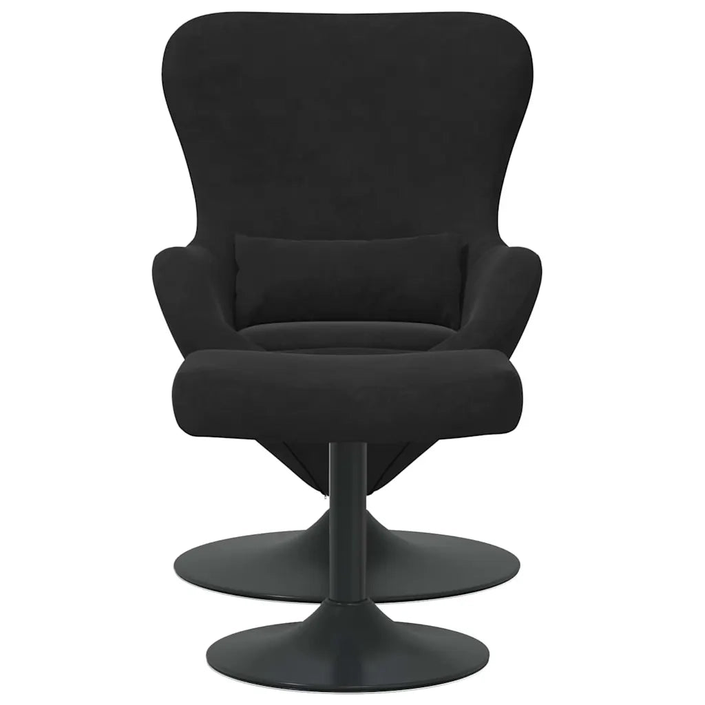 Sedia Egg con Pouf Nero Velluto 42002750
