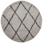 Tappeto del soggiorno | Tappeto Shaggy PAMPLONA a Pelo Lungo Beige e Antracite ? 100 cm