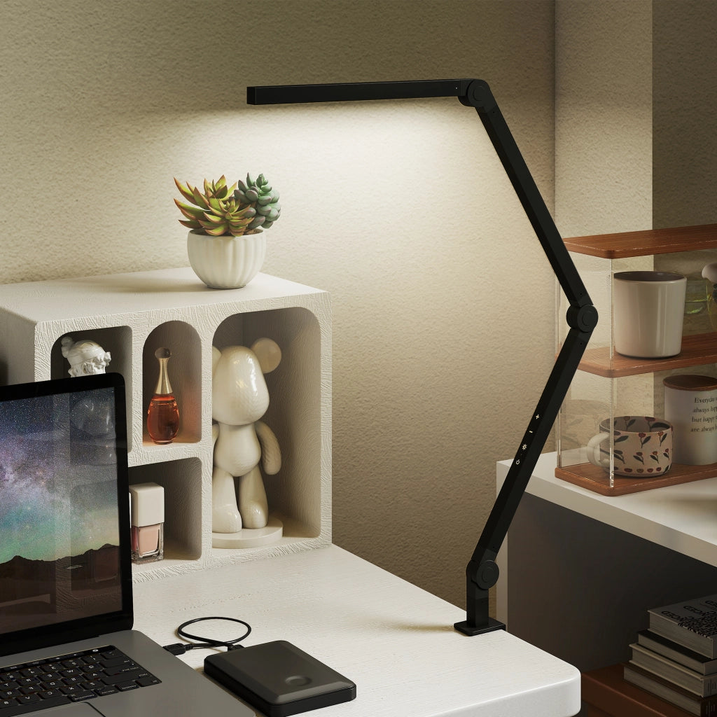 Lampada da Scrivania Regolabile a LED con Morsetto ¨C Minimal ¨C 96 LED Nero