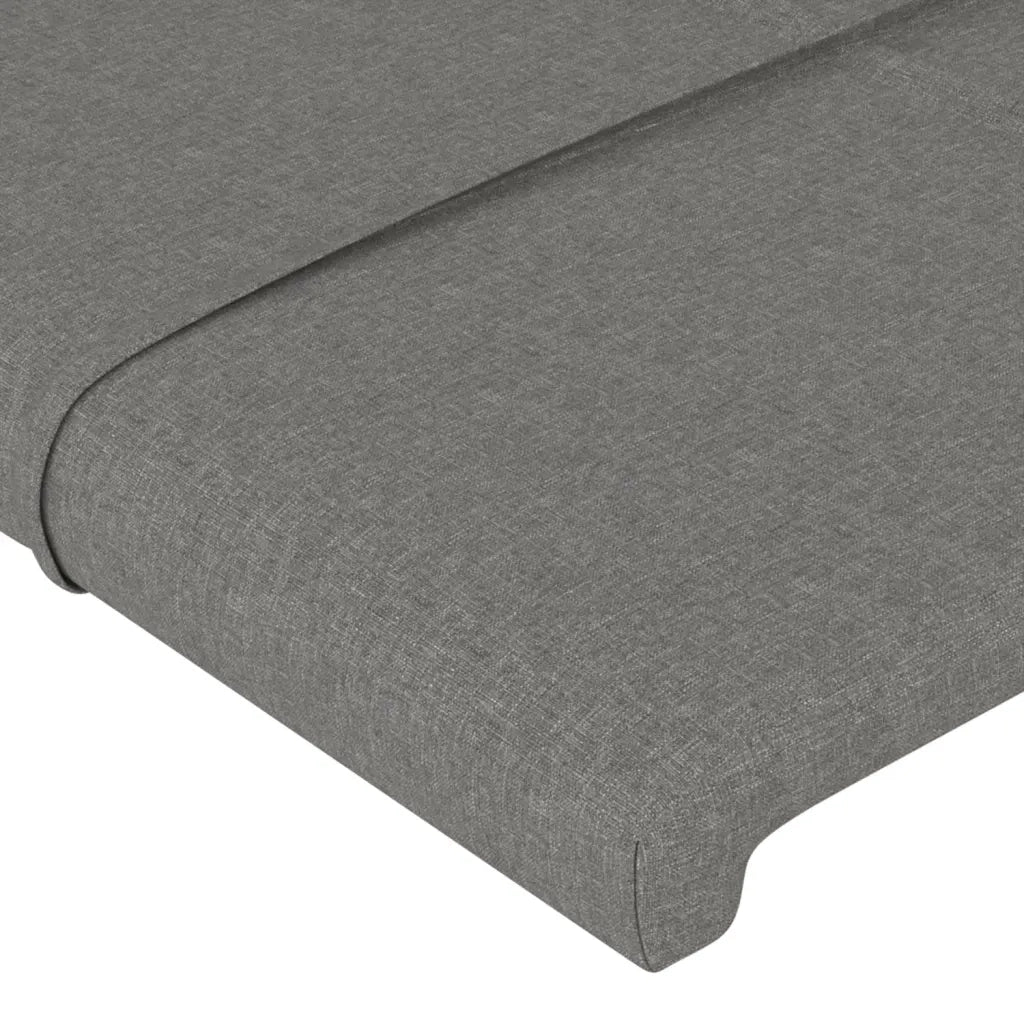 Testiera | Testata ad Orecchio Grigio Scuro 183x16x78/88 cm in Tessuto