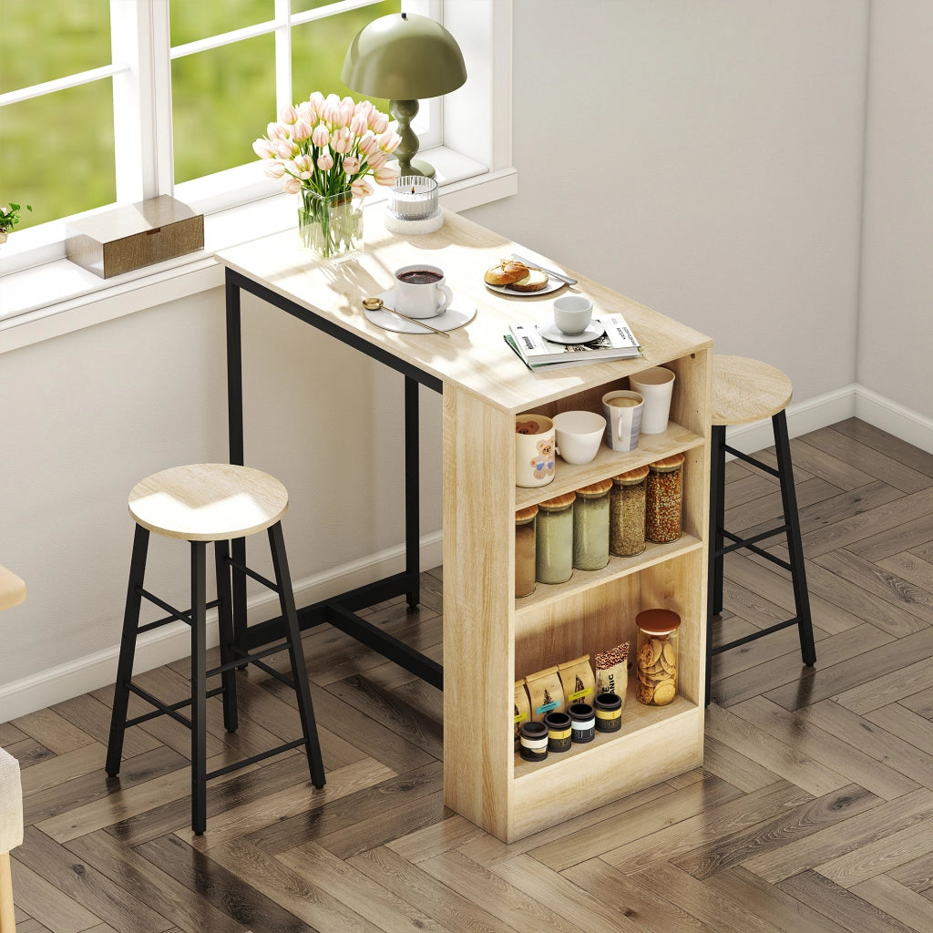 Tavolo da bar con sgabelli ¨C Minimal ¨C Quercia e nero