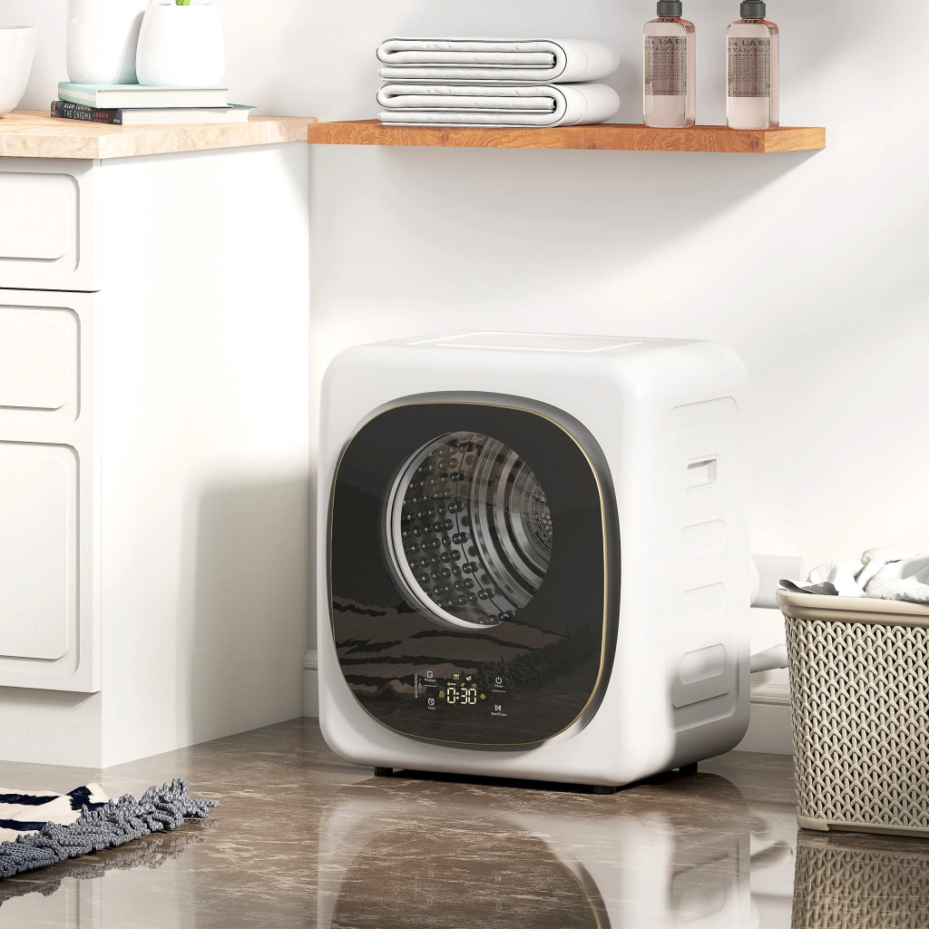Asciugabiancheria 4 kg compatto ¨C zephmum ¨C 5 programmi timer bianco e nero