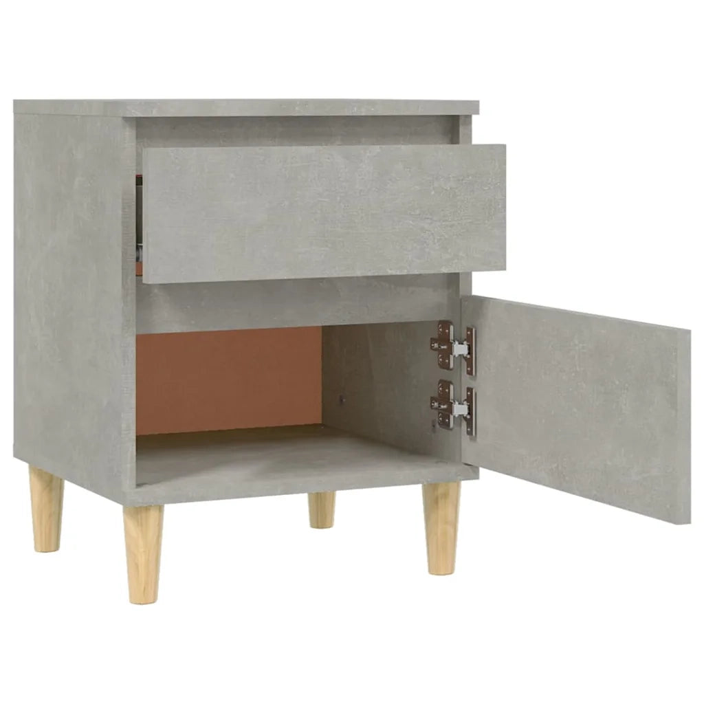 Comodino | Armadio da Notte | Mobiletto da notte Grigio Cemento 40x35x50 cm