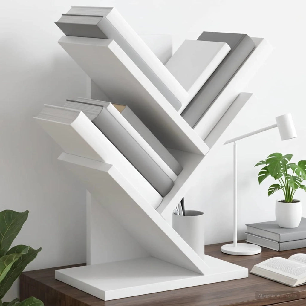 Scaffale per Libri a Forma di Albero 3 Strati 30 x 18 x 40 cm 8012348