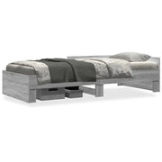 Letto singolo | Letto per adulti | Giroletto Grigio Sonoma 90x200 cm in Legno Multistrato