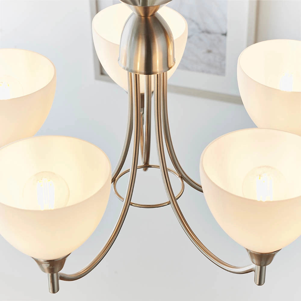 Lampadario classico Alton cromo satinato 5xE14 Endon