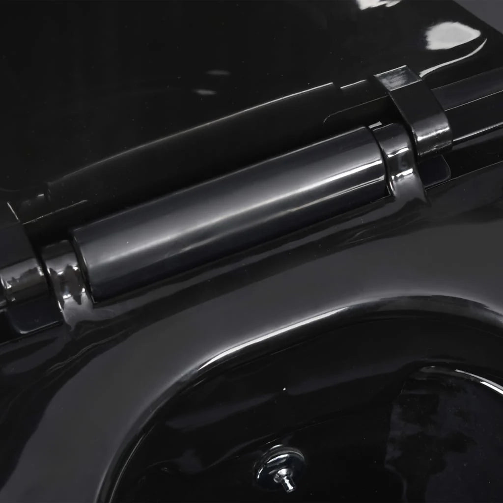 WC sospeso senza brida con funzione bidet WC sospeso con funzione soft-close ceramica nera 02_0003575