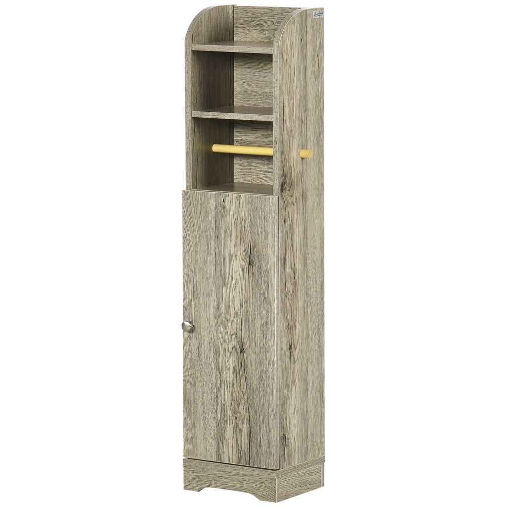 Mobile Bagno con Armadietto e 2 Ripiani ¨C Zephmum ¨C Grigio Truciolato 23x18x100cm