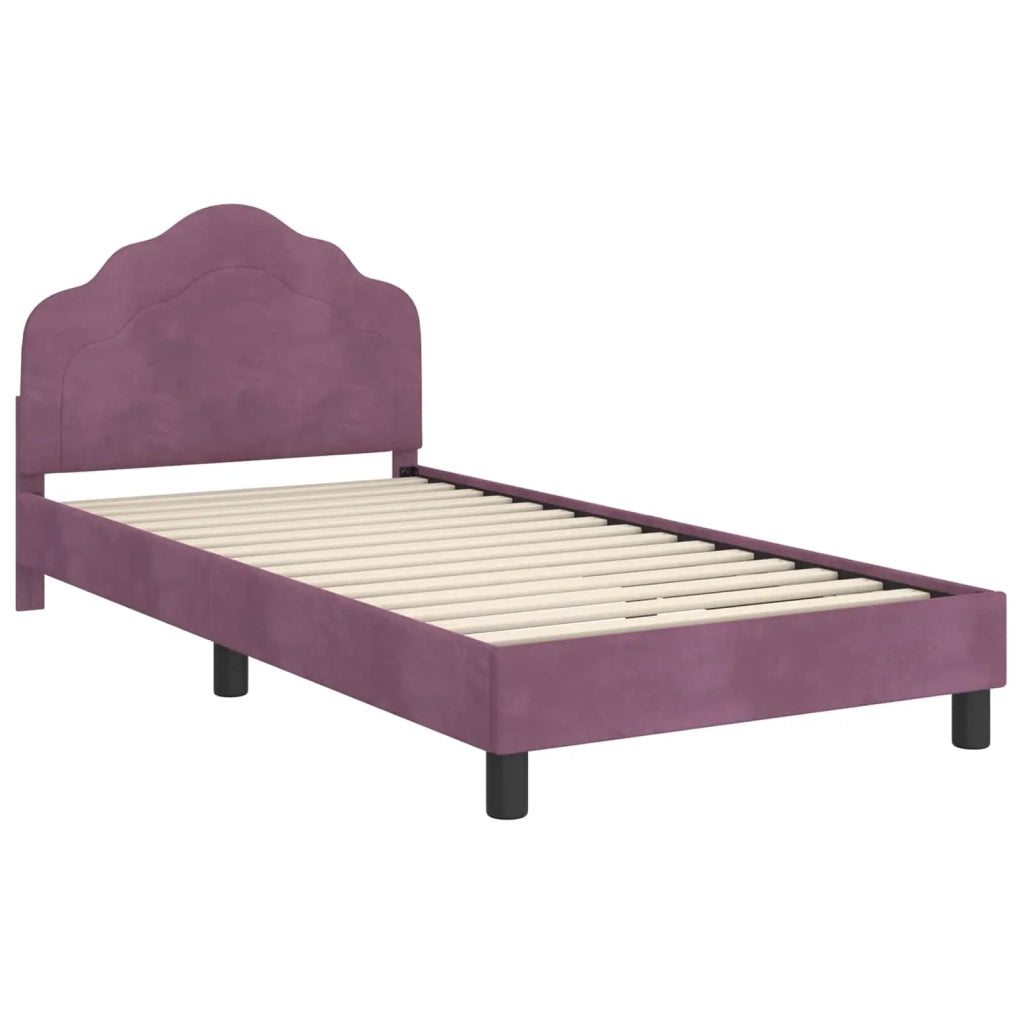 Struttura letto bambini con testata Viola 90 x 200 cm Velluto