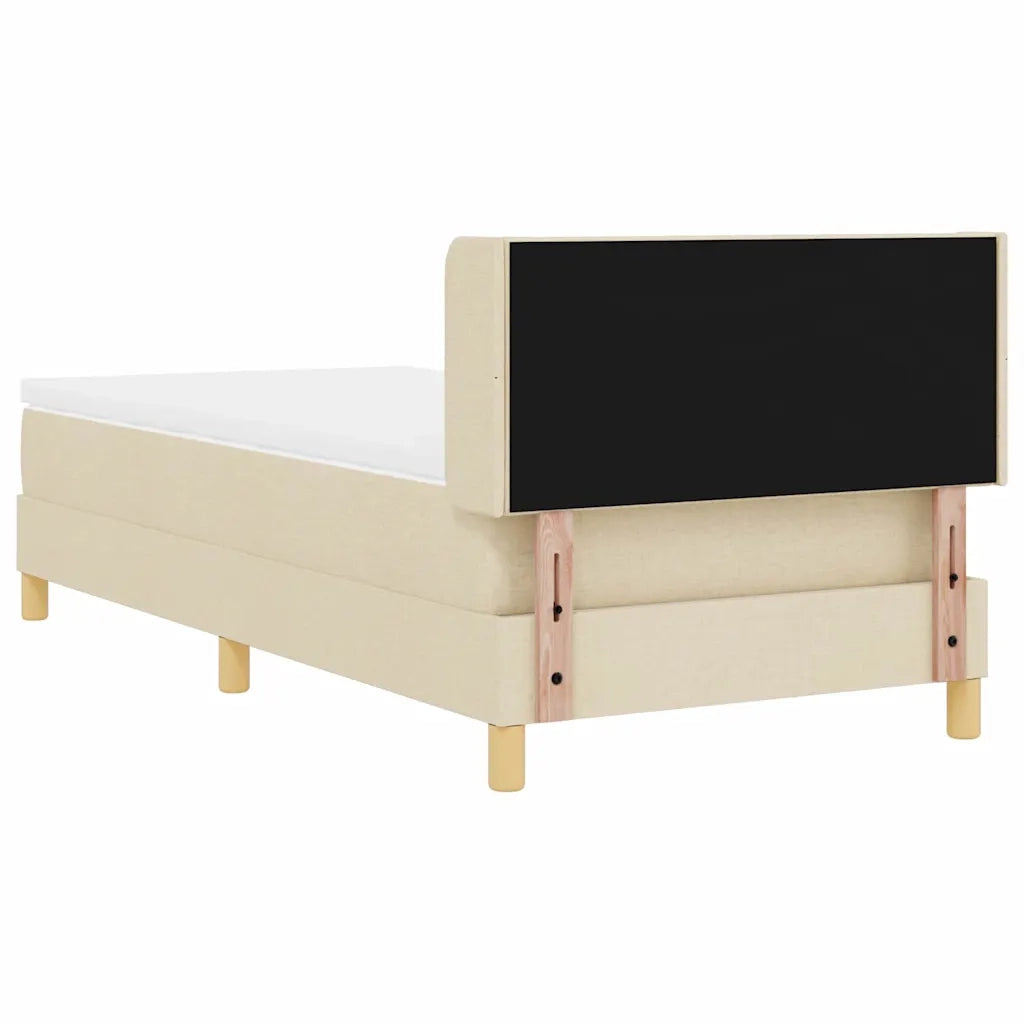 Letto a molle con materasso Crema 200 x 100 cm Tessuto 3341347