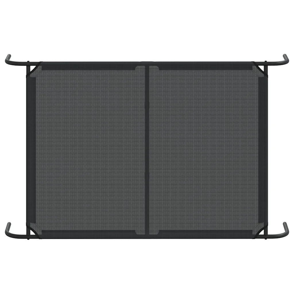 Cuccia per Cani Rialzata Nera 130x80x20 cm Textilene e Acciaio