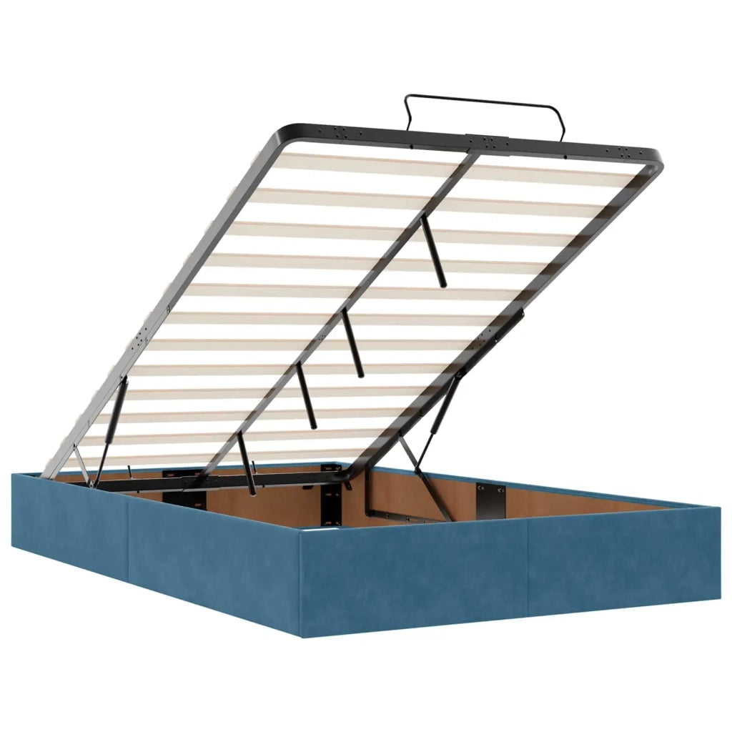 Letto Ottomano con Materasso e LED Blu scuro 120 x 200 cm 3457207