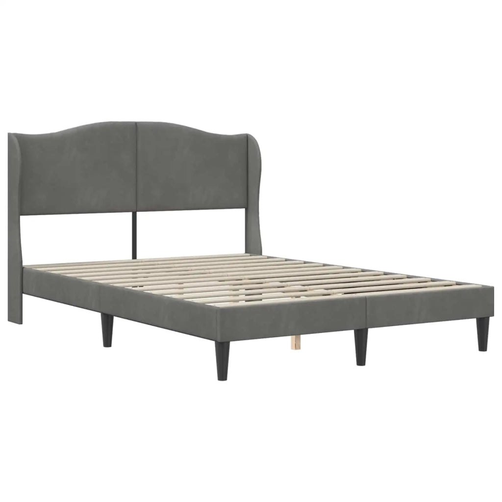 Struttura del letto-Giroletto Grigio Scuro 120 x 190 cm Velluto 408077