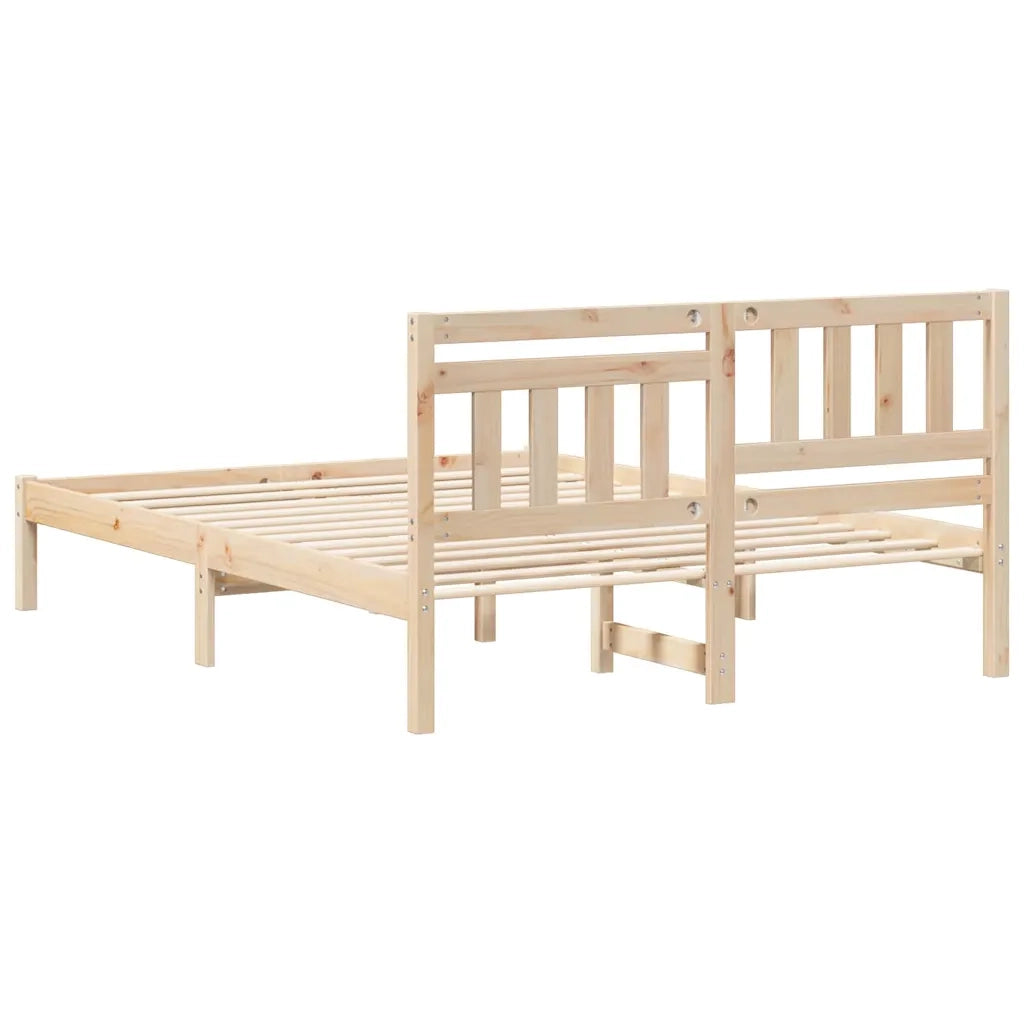 Letto matrimoniale | Letto per adulti | Struttura del letto Marrone 135 x 190 cm Pino massello