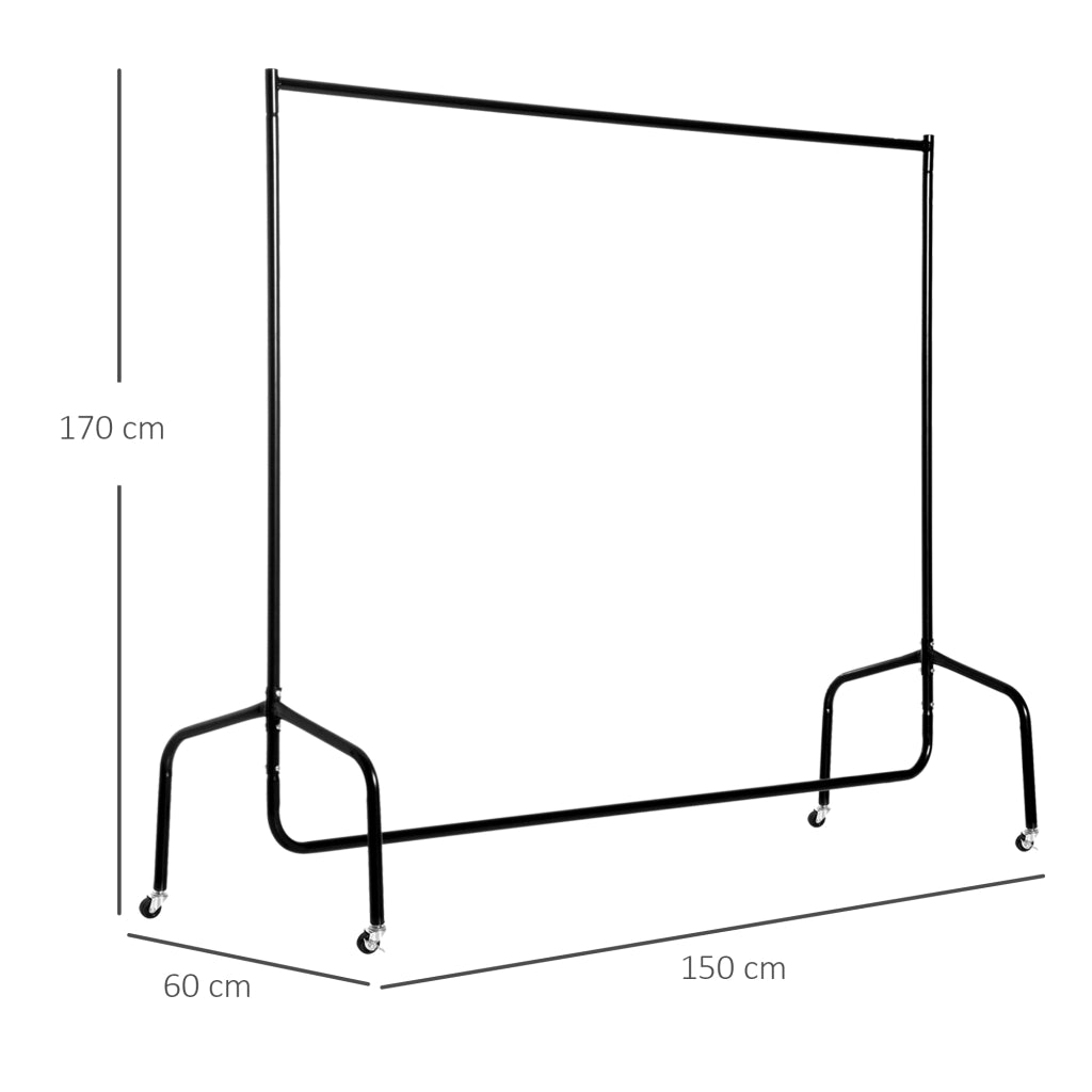 Appendiabiti con ruote ¨C Minimal ¨C nero 150x60x170 cm