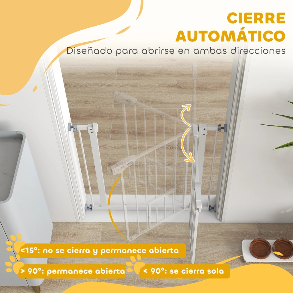 Barriera Sicurezza Estensibile con Porta e Chiusura Automatica ¨C Minimal ¨C Bianco 74-80x76,2 cm