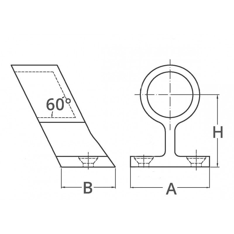 TERMINALE ACCIAIO INOX 316 Ø MM.22 TERMINALS FOR HANDRAIL Ø MM.25