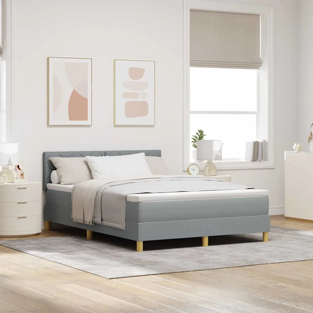 Letto a Sorgente LED con led Grigio chiaro 140 x 200 cm Tessuto 3342520