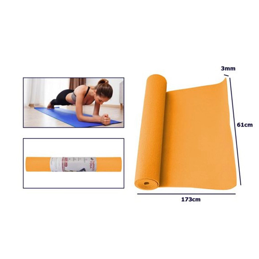 Trade Shop - Tappetino Yoga In Pvc 61x173x0.3 Cm Tappeto Aerobica Fitness Pilates Palestra -