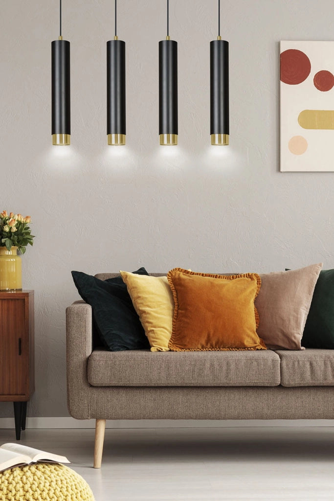 Lampadario Emibig KIBO nero oro 4xGU10 dimmerabile