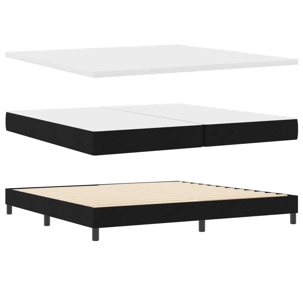 Letto a molle con testiera Nero 200 x 200 cm Tessuto 3338792