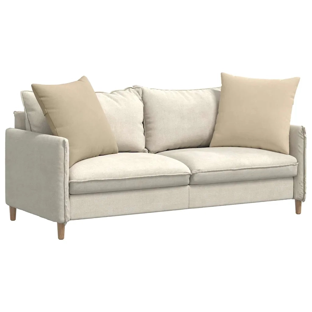 Cuscini da Divano 2 pz-Set di 2 Cuscini per Sofa Crema 60 x 60 cm Tessuto 951969