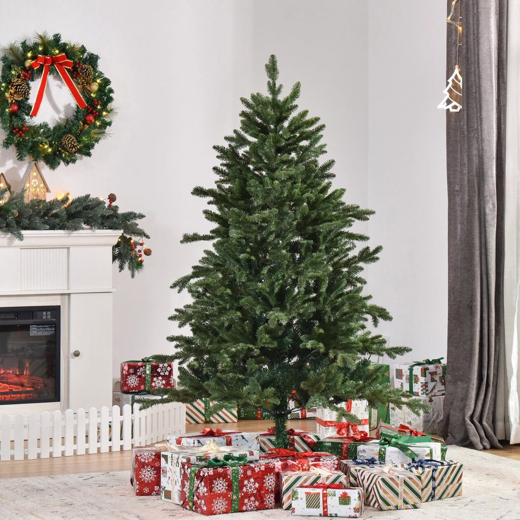 Albero di Natale Artificiale 150 cm ¨C Minimal ¨C 444 Punte, Resistente al Fuoco, Con Base in Metallo