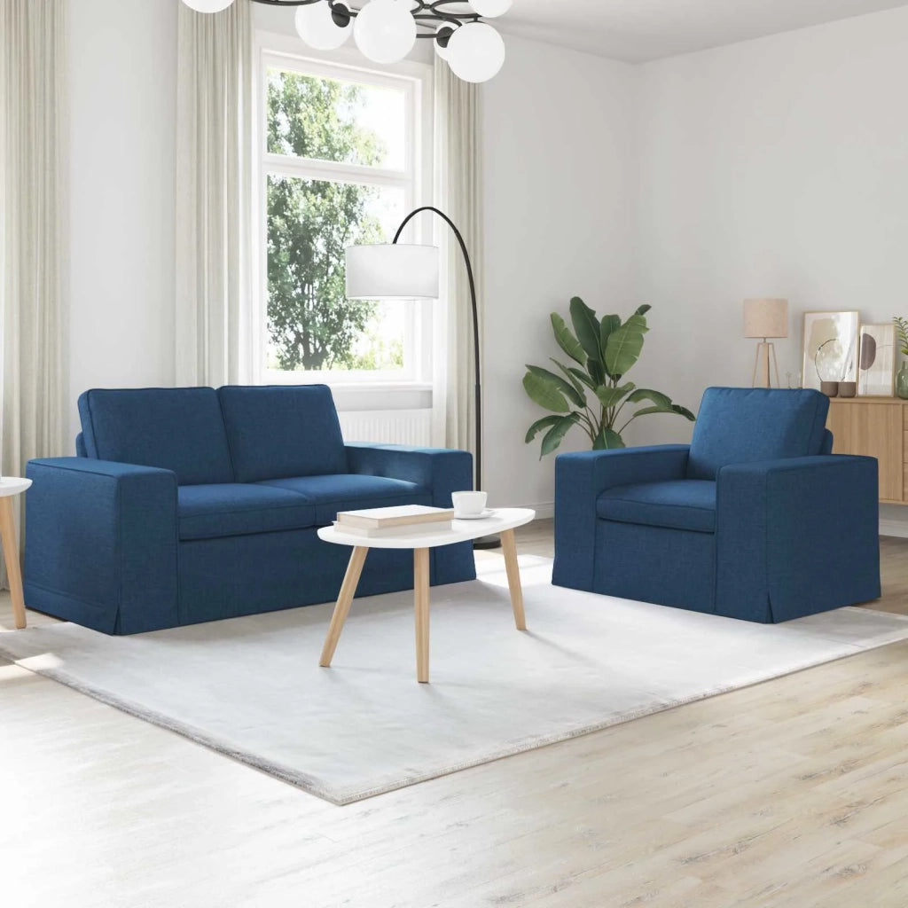 Set di divani 2 pcs Blu 162 x 80 x 82 cm Tessuto 3407506