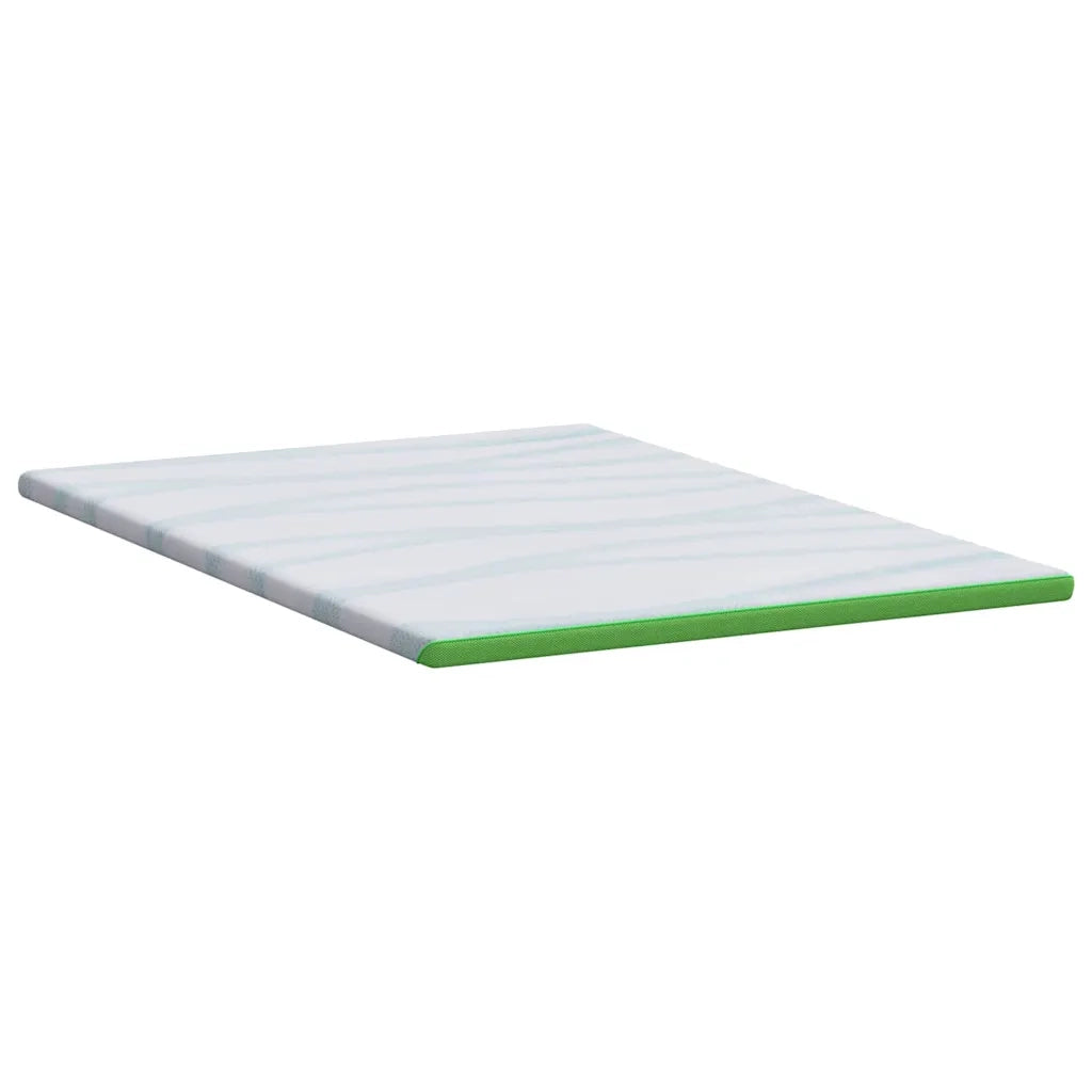 Topper per materasso Bianco e Verde 160 x 200 cm 4106173