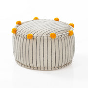 Pouf rotondo in cotone multicolore non sfoderabile