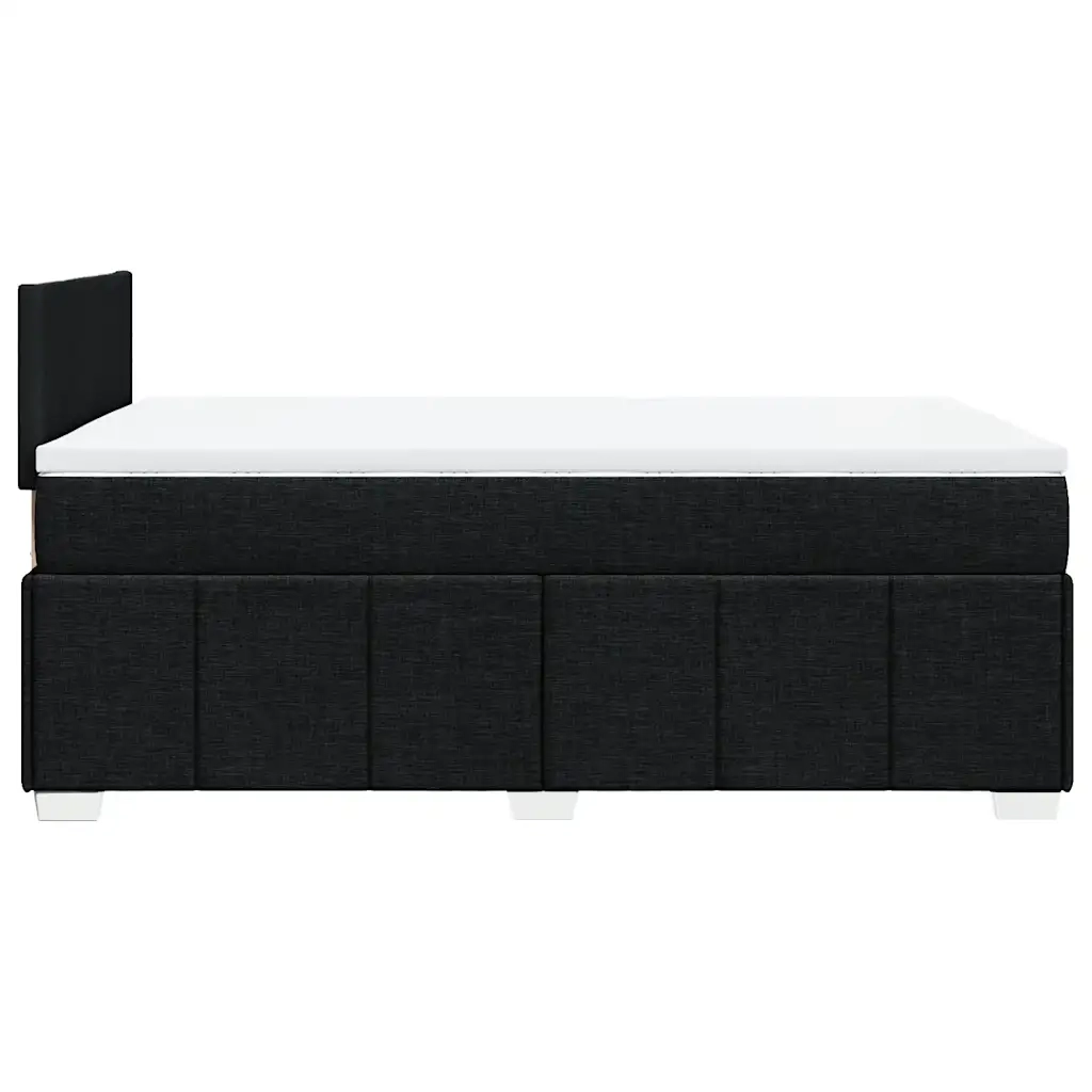 Giroletto a Molle con Materasso Nero 120x200 cm in Tessuto
