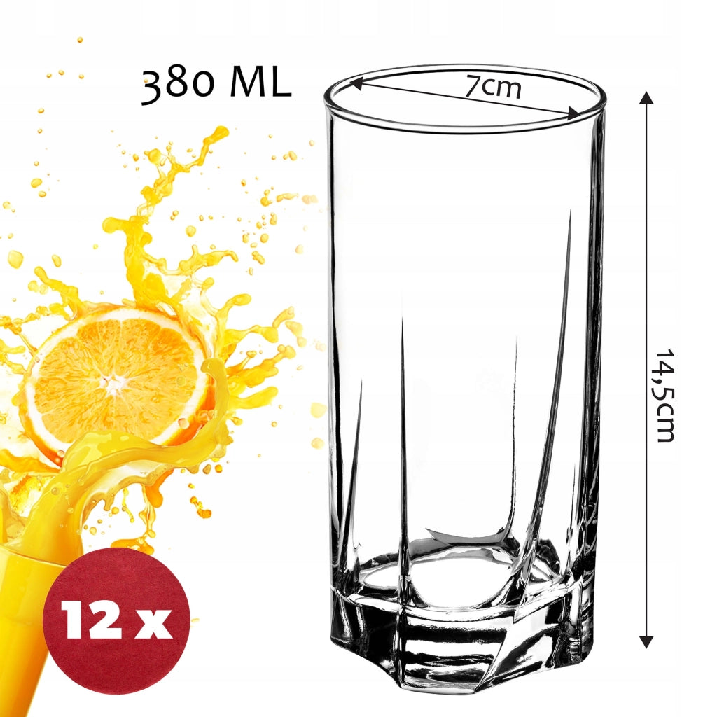 Set di 12 bicchieri alti KADAX da 380 ml