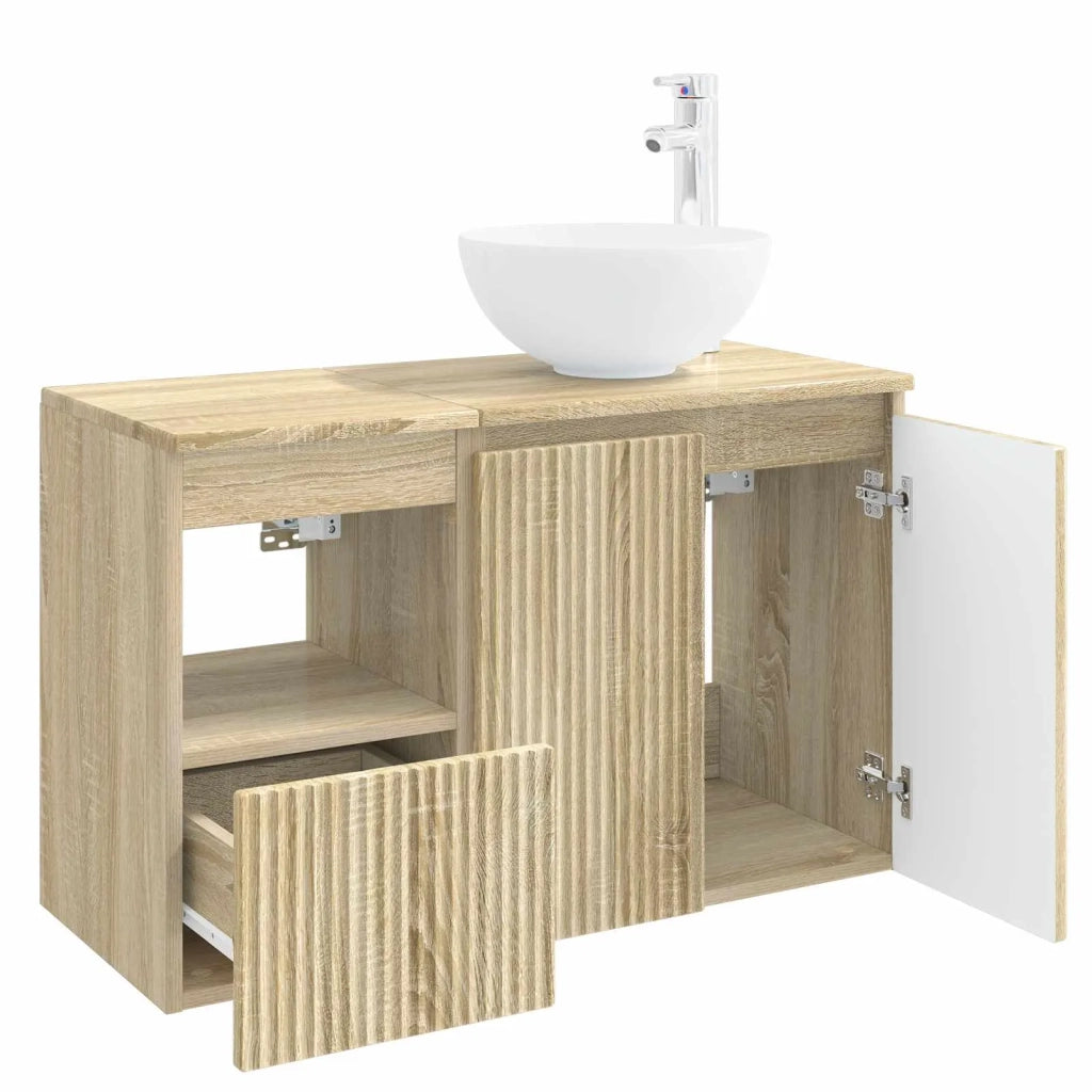 Set di mobili per il bagno 2 pz Rovere Sonoma 3404026