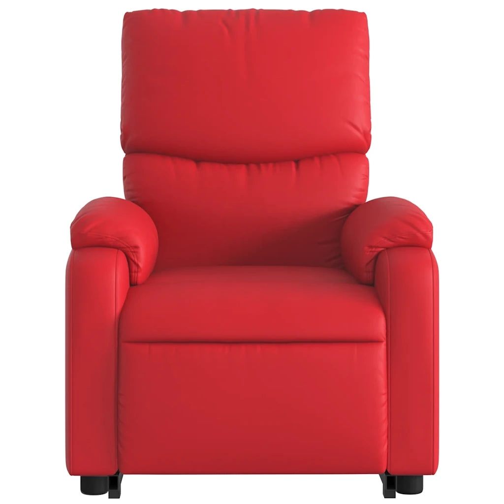 Poltrona | Sedia Relax Alzapersona Reclinabile Massaggio Rosso in Similpelle