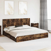 Struttura del letto con stoccaggio e testata Rovere Fumo 3414005