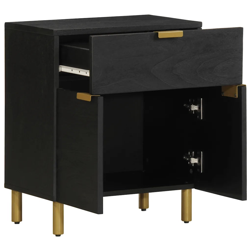 Comodino | Armadio da Notte | Mobiletto da notte Nero 50x33x60 cm in Legno Multistrato