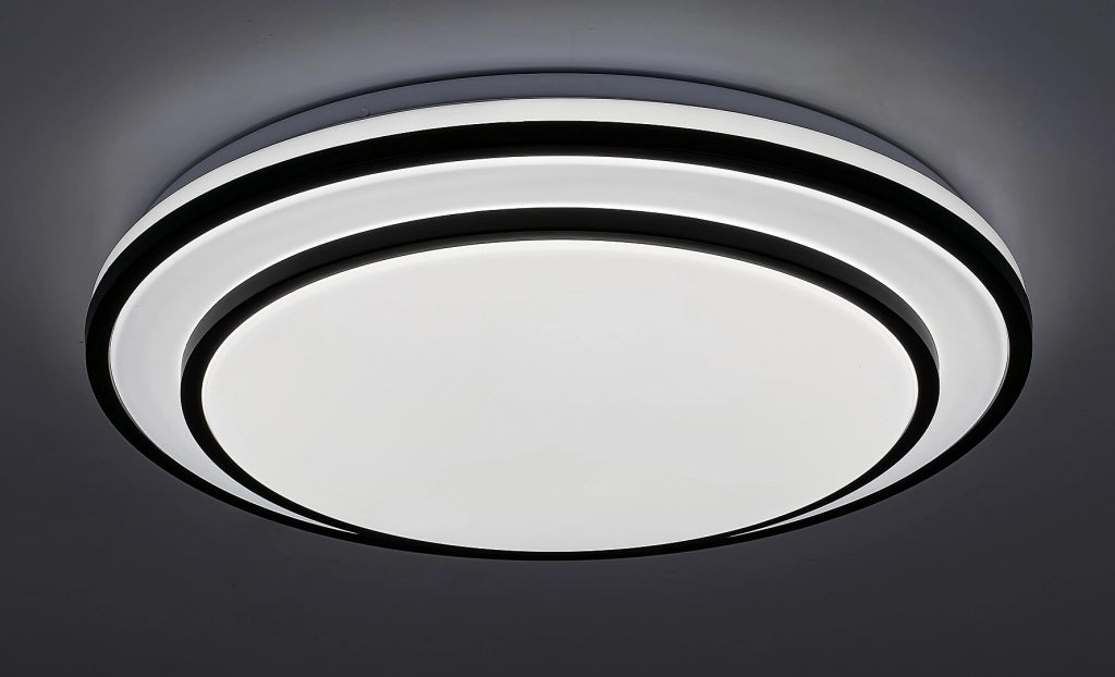 Plafoniera LED dimmerabile Lupita 49cm nera 40W con telecomando