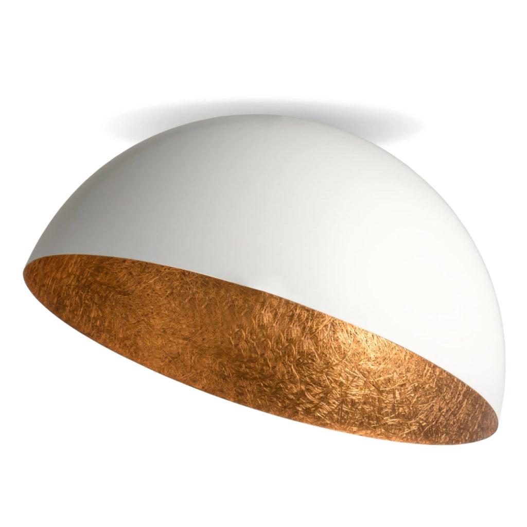 Plafoniera Sfera bianco rame cupola 35cm E27 Sigma