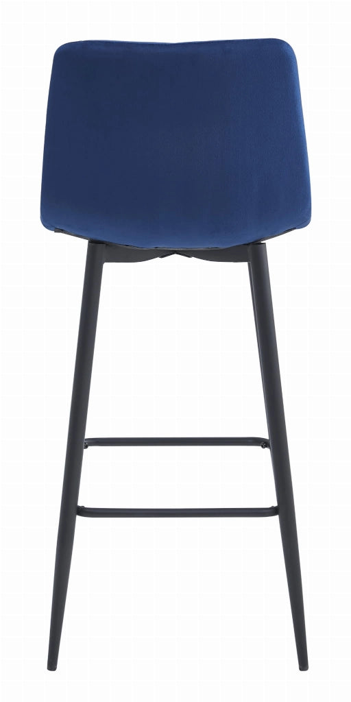Valora KODA SGABELLO Velluto Blu Navy Gambe Nere