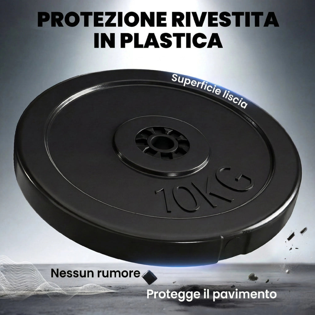 Set Dischi Piani per Bilanciere ¨C Minimal ¨C 4 Pezzi, Nero