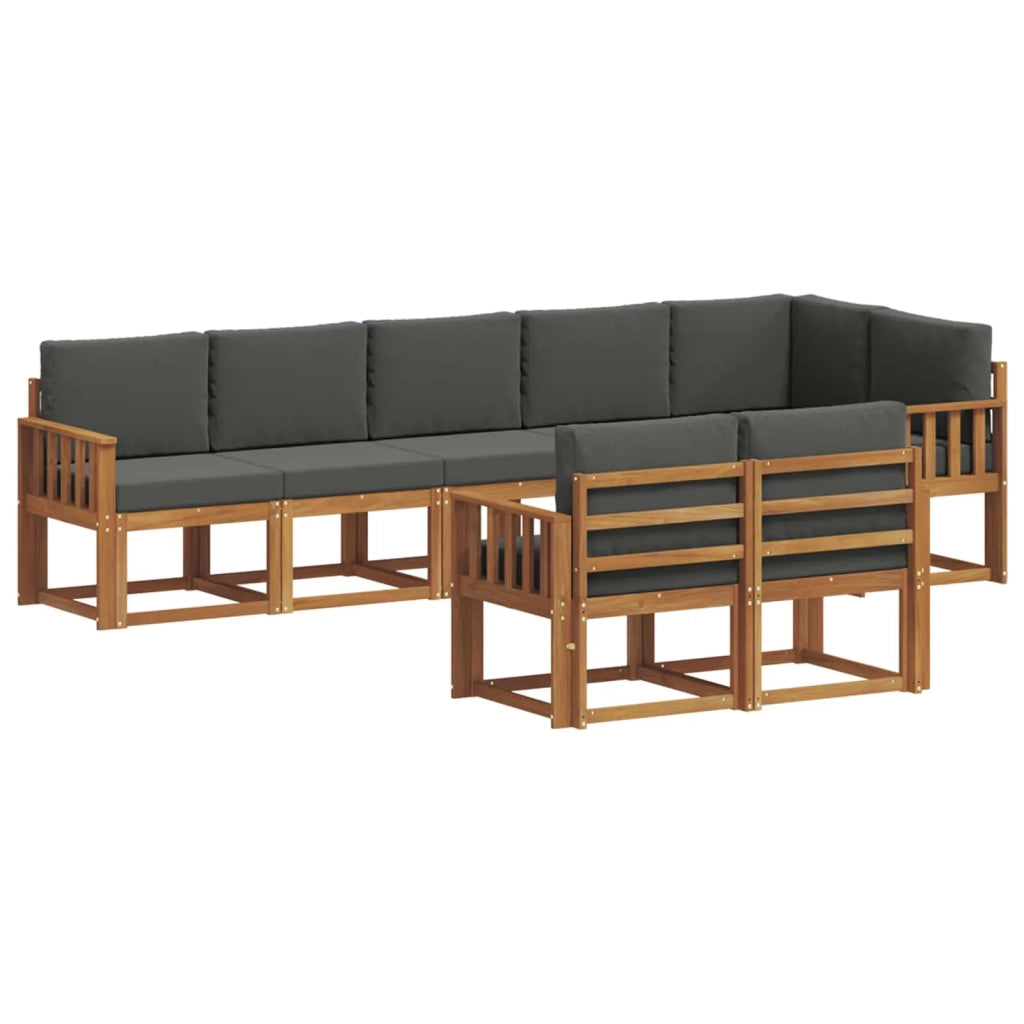 Set di divani da esterno con cuscino 8 pcs Naturale e Antracite 3366565