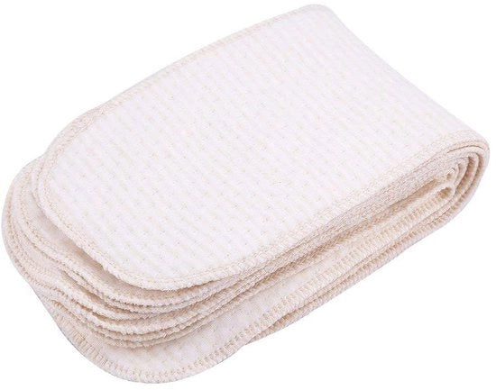 Luiers per Bambino 10 Unità - Lavabili - Cotone Respirante - Antibatterico - Riciclabili - Adatti da 0 a 2 Anni - 35 x 12 cm - Luiers Lavabili