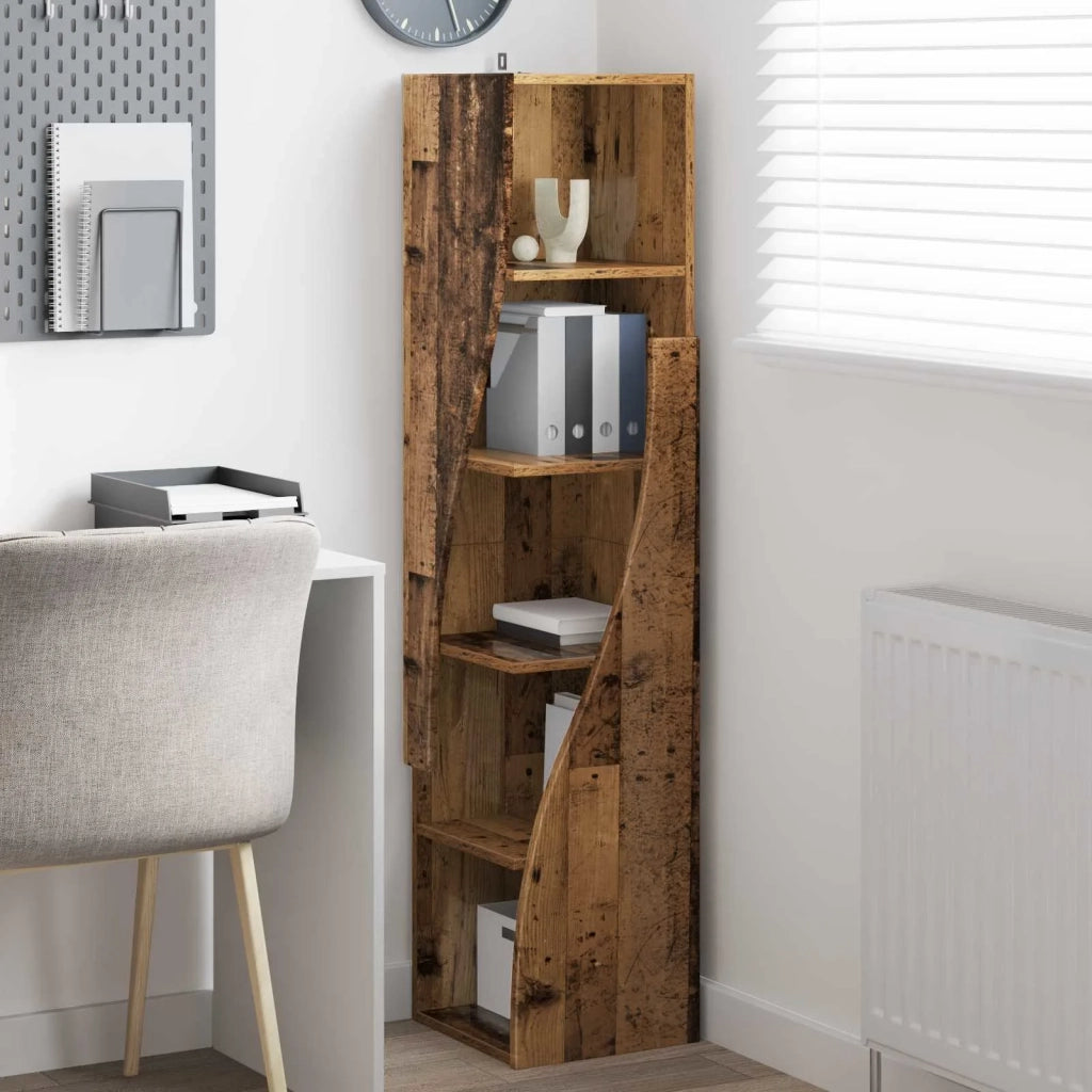 Mobile angolare Legno vecchio 32x32x140cm Legno multistrato 889883