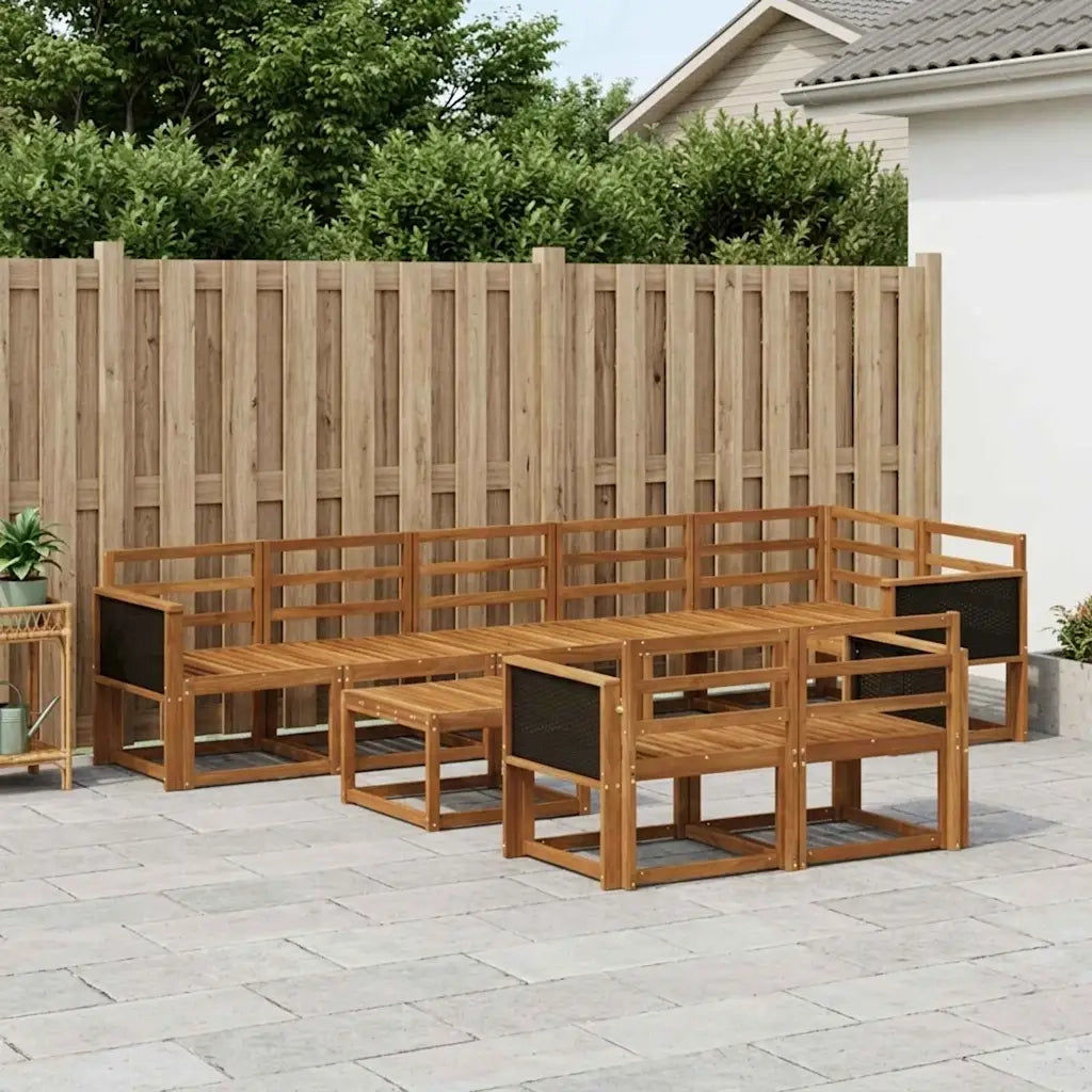 Set di divani da esterno 9 pcs Naturale