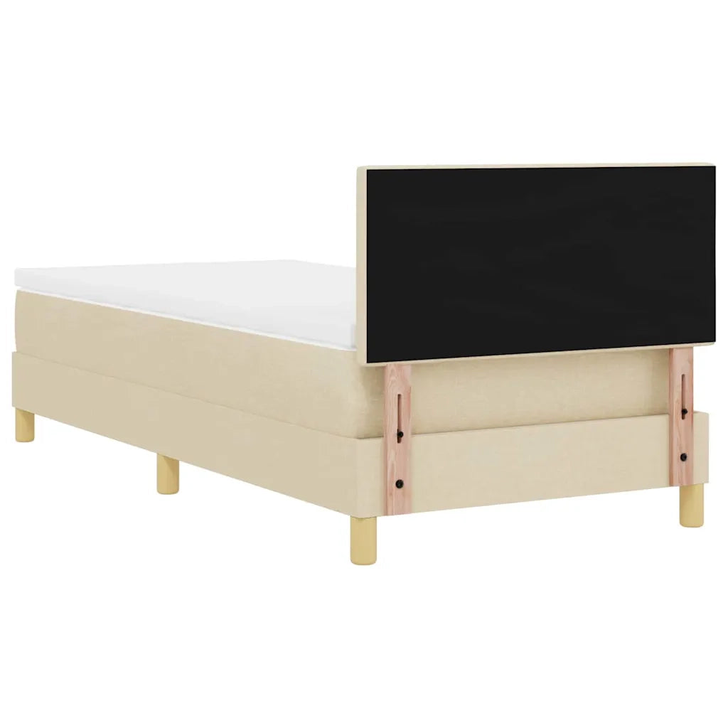 Letto a molle con materasso Crema 90 x 200 cm Tessuto 3338893