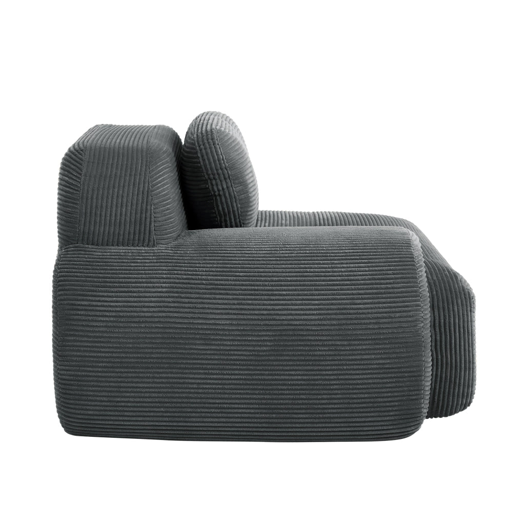 Divano angolare Hamlet RSF - Zephmum- Tessuto Cordstoff grigio con cuscini
