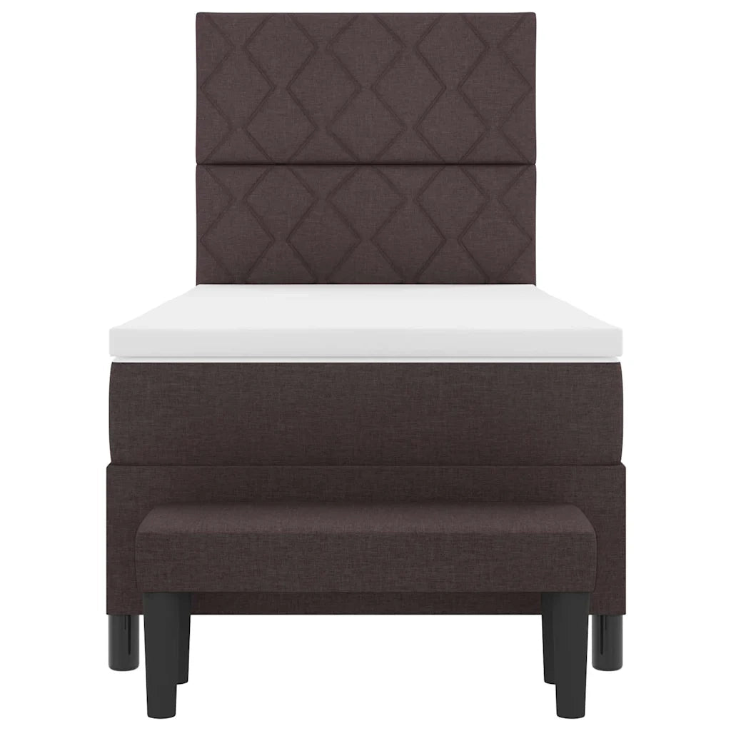 Letto a molle con testiera Marrone Scuro 100 x 200 cm Tessuto 3344124